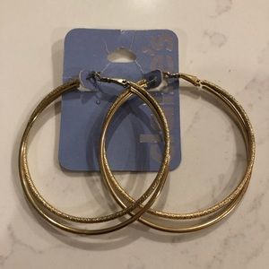 Gold loop earrings